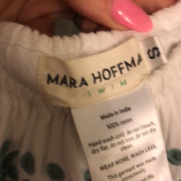 Mara hoffman leaf embroider off shoulder jumpsuit - Picture 4 of 8